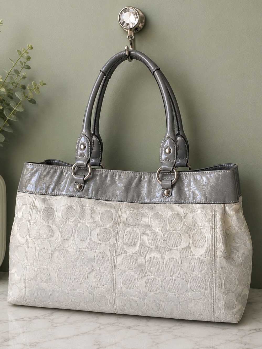 Coach Penelope F15533 Gray Signature Jacquard Shoulder Bag - Picture 2 of 5
